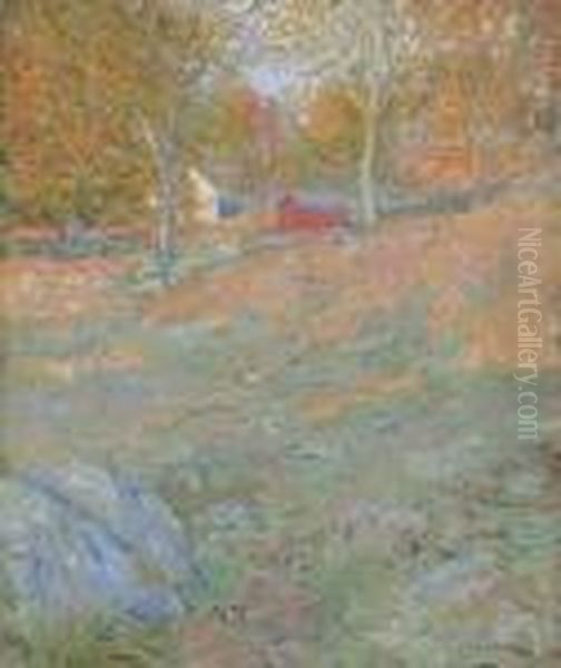 Connecticut Landscape Oil Painting by Ernest Lawson
