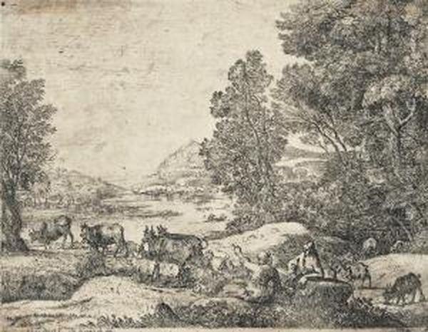 The Ford Oil Painting by Claude Lorrain (Claude Gellee)