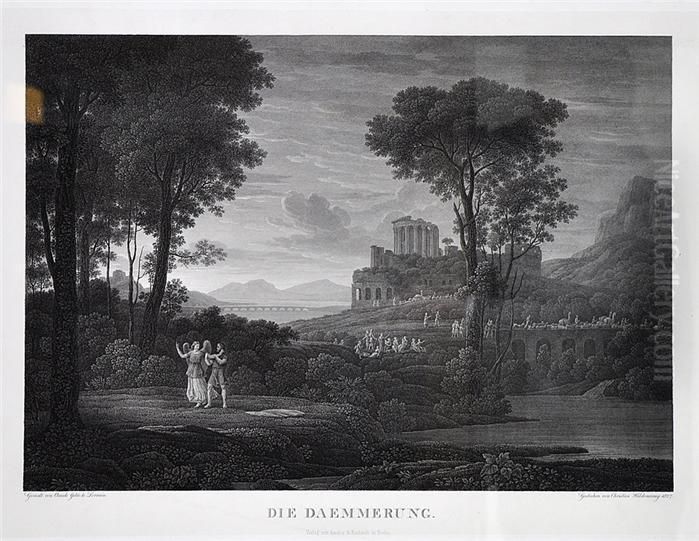 Die Daemmerung Oil Painting by Claude Lorrain (Claude Gellee)