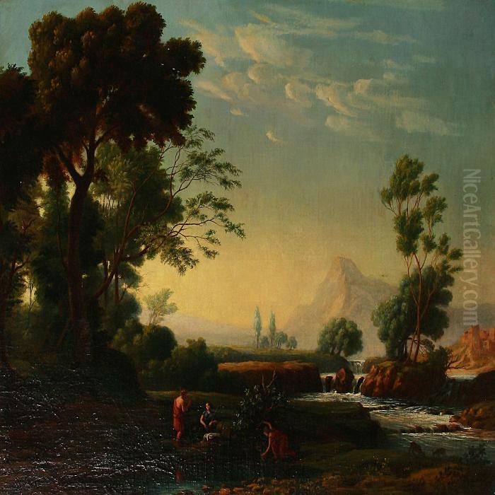 Pastoral Landscape With A Shepherd Oil Painting by Claude Lorrain (Claude Gellee)