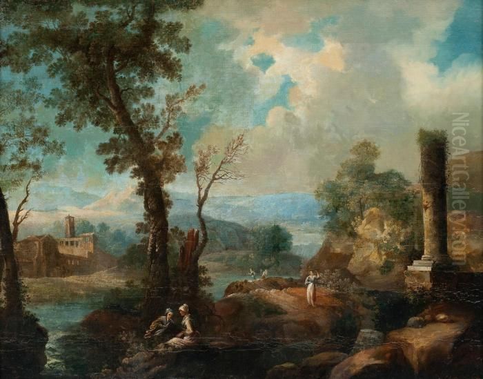 A Pastoral Landscape Oil Painting by Claude Lorrain (Claude Gellee)