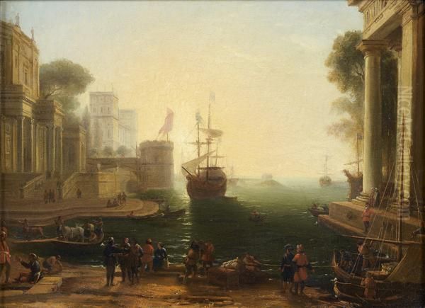 Port Avec Ulysse Rendant Chryseis A Son Pere Oil Painting by Claude Lorrain (Claude Gellee)