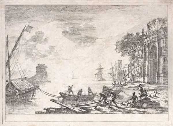 Un Port De Mer Anime Oil Painting by Claude Lorrain (Claude Gellee)
