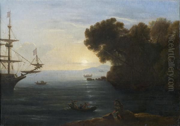 L'artiste Dessinant Sur Un Rivage Oil Painting by Claude Lorrain (Claude Gellee)