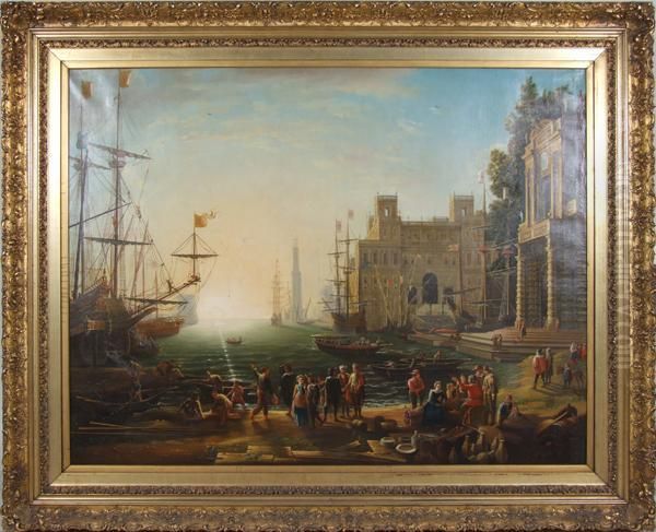 Seaport With Villa Medici Oil Painting by Claude Lorrain (Claude Gellee)
