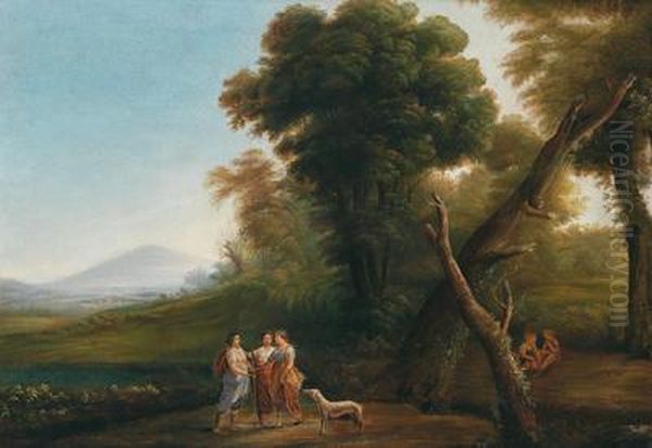 Paesaggio Classico Con Diana E Le Sue Ninfe Oil Painting by Claude Lorrain (Claude Gellee)