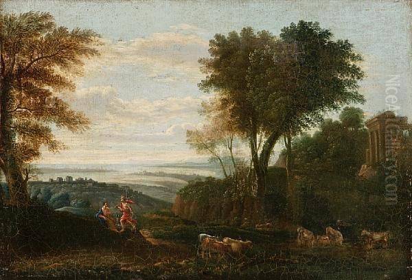 Mercury And Argus Oil Painting by Claude Lorrain (Claude Gellee)
