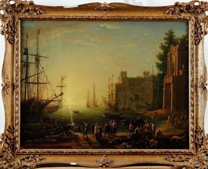Port With Villa Medici Oil Painting by Claude Lorrain (Claude Gellee)