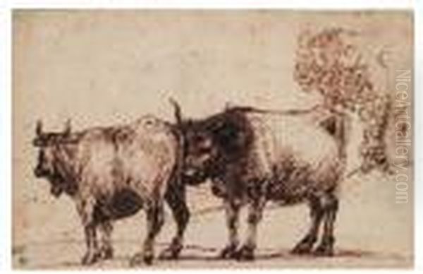 Zwei Kuhe Oil Painting by Claude Lorrain (Claude Gellee)