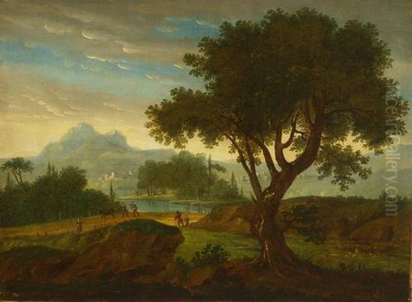 Paisaje Con Figuras Oil Painting by Claude Lorrain (Claude Gellee)