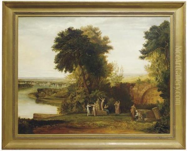 Nymphs In A Wooded Landscape Oil Painting by Claude Lorrain (Claude Gellee)