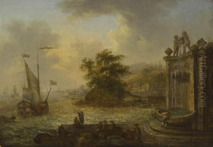 Meereshafen Im Abendlicht. Oil Painting by Claude Lorrain (Claude Gellee)
