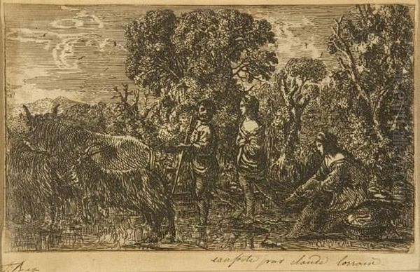 Le Passage Du Gue (die Uberquerung Der Furt). Oil Painting by Claude Lorrain (Claude Gellee)