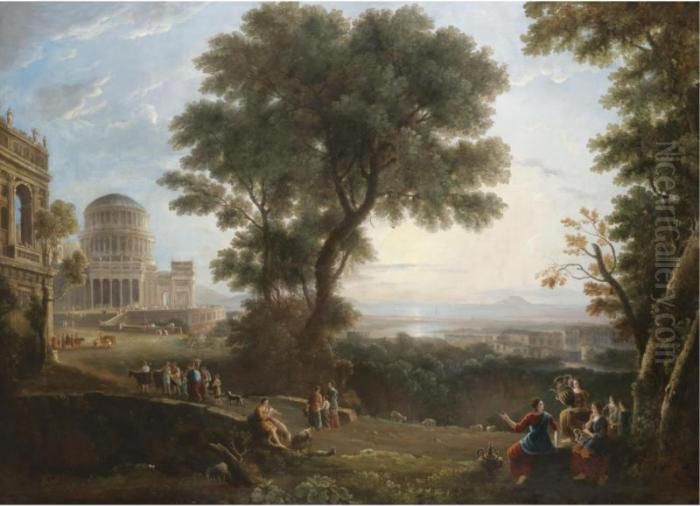 The Temple Of Apollo At Delphi Oil Painting by Claude Lorrain (Claude Gellee)