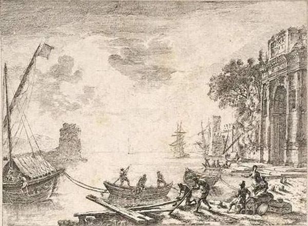 Un Port De Mer. Oil Painting by Claude Lorrain (Claude Gellee)