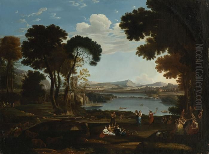 Antikisierende Landschaft Mit
 Muhle Oil Painting by Claude Lorrain (Claude Gellee)