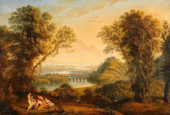 Pastoralt Landskap Oil Painting by Claude Lorrain (Claude Gellee)