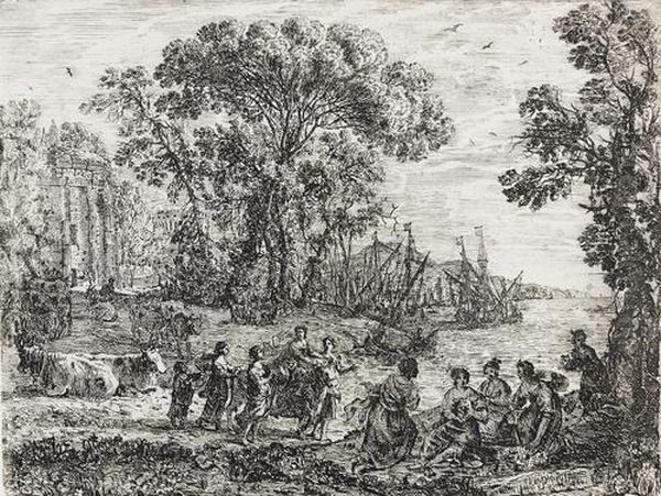 L'enlevement D'europe. Oil Painting by Claude Lorrain (Claude Gellee)