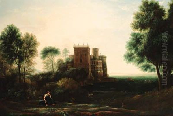 A Landscape With Psyche Before The Palace Of Love Oil Painting by Claude Lorrain (Claude Gellee)