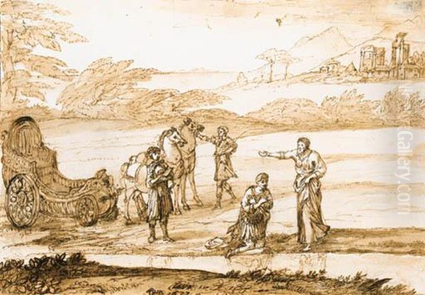 Saint Philip Baptizing The Eunuch Candice Oil Painting by Claude Lorrain (Claude Gellee)