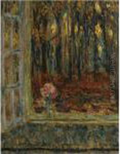 Fenetre A L'automne Oil Painting by Henri Eugene Augustin Le Sidaner