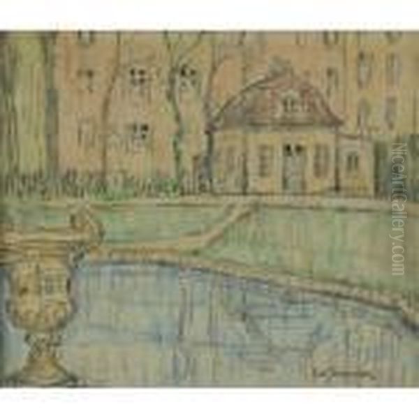 L'entree Du Bassin De Neptune Oil Painting by Henri Eugene Augustin Le Sidaner