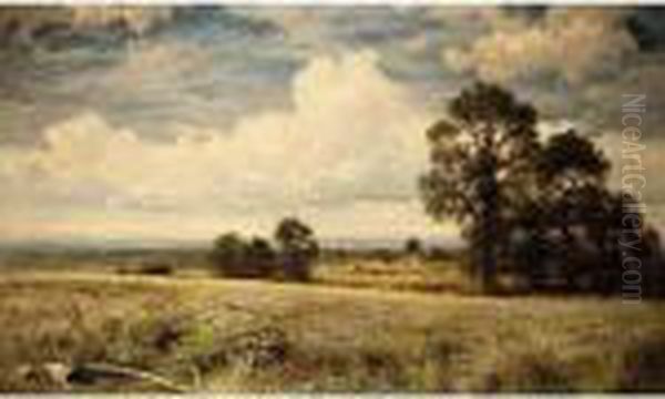 A Summer's Day - When The South 
Wind Congregates In Crowds. The Floating Mountains Of The Silver Clouds Oil Painting by Benjamin Williams Leader