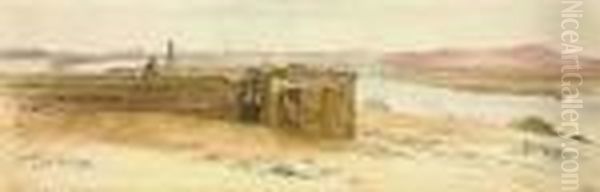 The Temple Of Amada, Nubia, Egypt Oil Painting by Edward Lear