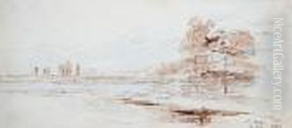 Albenga Oil Painting by Edward Lear