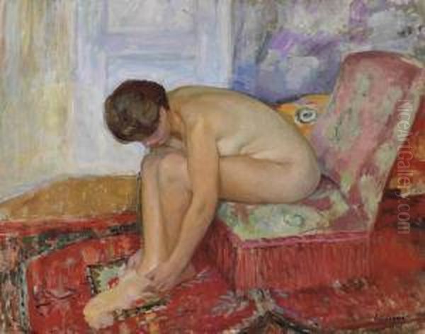 Femme Nue Assise Oil Painting by Henri Lebasque