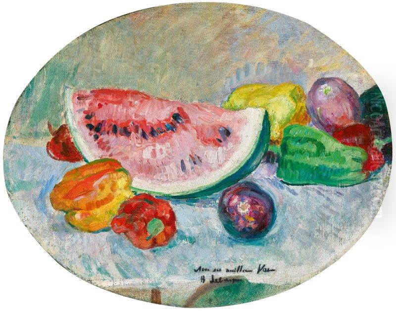 Nature Morte Au Melon Oil Painting by Henri Lebasque