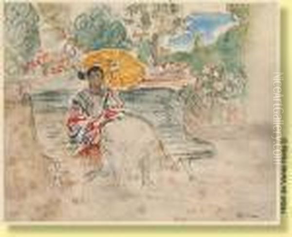 Elegante Au Parasol Oil Painting by Henri Lebasque