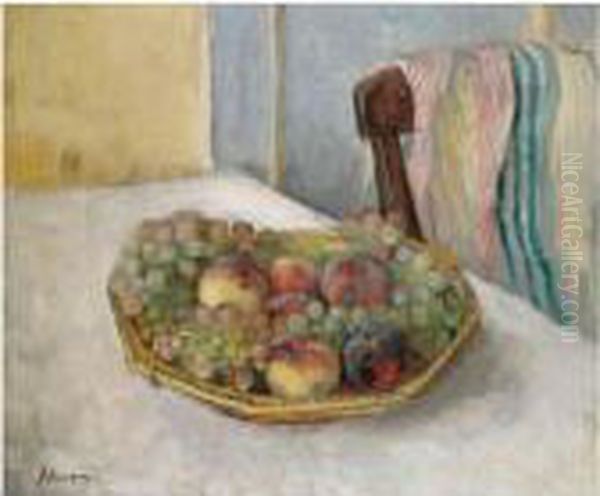 Corbeille De Raisins Et Peches Oil Painting by Henri Lebasque