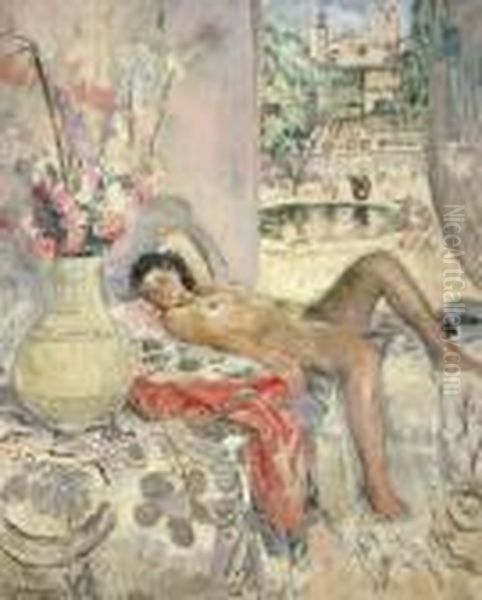 Nu Allonge Oil Painting by Henri Lebasque