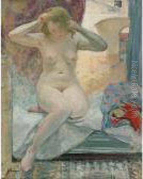 Nu Au Cannet Oil Painting by Henri Lebasque