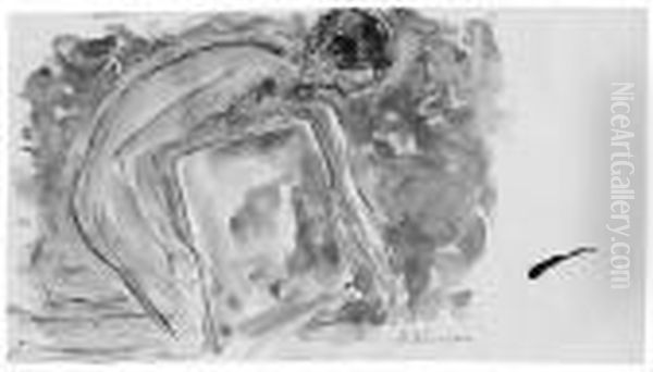 8x9 Inches. Signed In Pencil, 
Lower Right. With A Pen And Ink Study Of Hands Verso, Signed In Pencil, 
Lower Left Oil Painting by Henri Lebasque