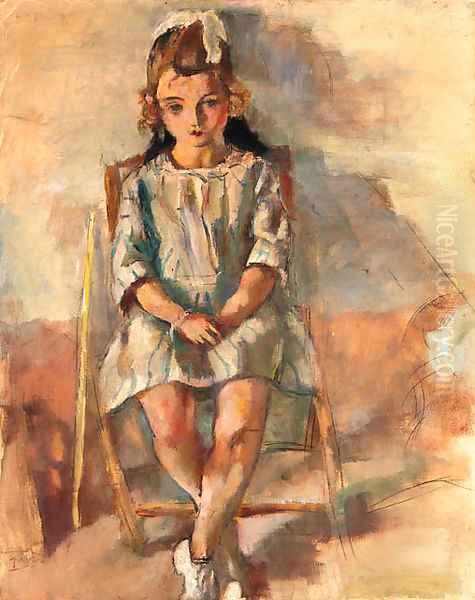 Jeune fille assise 2 Oil Painting by Jules Pascin