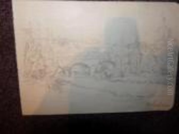 Vue D'un Pont A La Campagne Oil Painting by Albert Lebourg