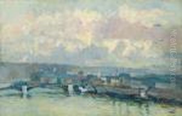 Rouen, 
La Seine, 
St. 
Sever Oil Painting by Albert Lebourg