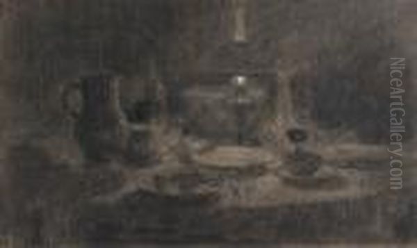 Nature Morte A La Lampe A Petrole Oil Painting by Albert Lebourg