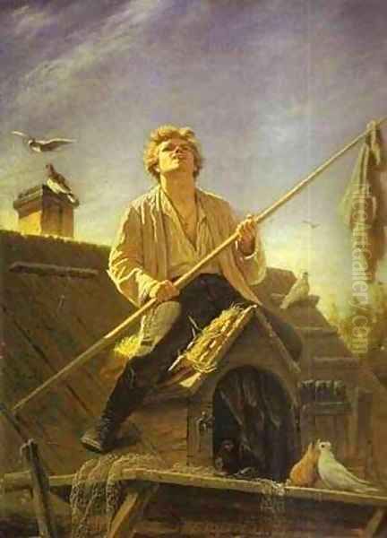 Pigeon Fancier 1874 Oil Painting by Vasily Perov