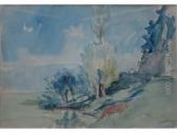 Bord De Seine Oil Painting by Albert Lebourg