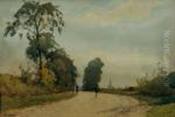 Sur Le Chemin Oil Painting by Paul Lecomte