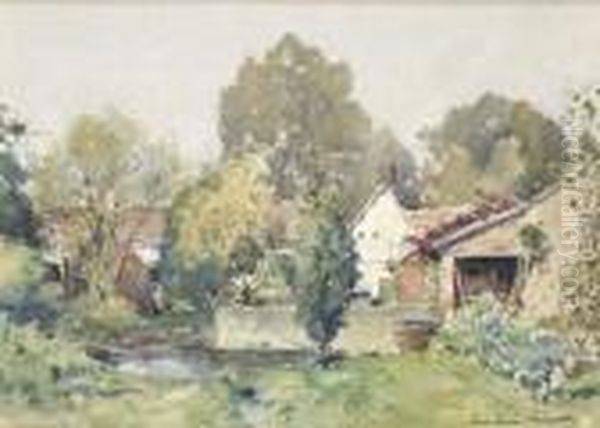 Vue D'un Village Oil Painting by Paul Emile Lecomte