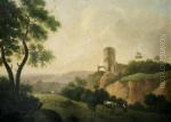 Campagna Romana Oil Painting by Frederick Richard Lee, R.A.