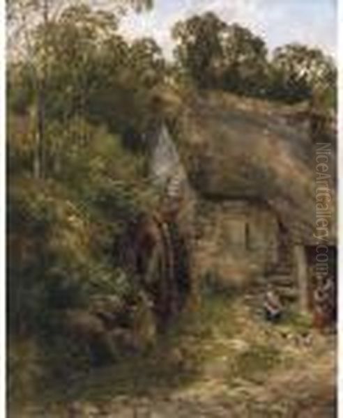 The Old Water-mill Oil Painting by Frederick Richard Lee, R.A.
