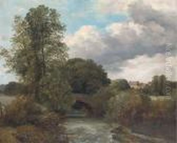 A Trout Stream Oil Painting by Frederick Richard Lee, R.A.