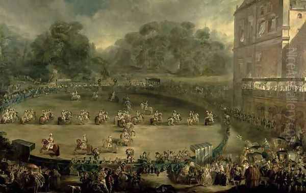 The Royal Parade Oil Painting by Luis Paret Y Alczar