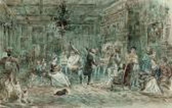 Private Theatricals Oil Painting by John Leech