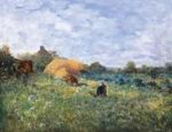 Bretonne Dans Son Potager Oil Painting by Fernand Marie Eugene Legout-Gerard